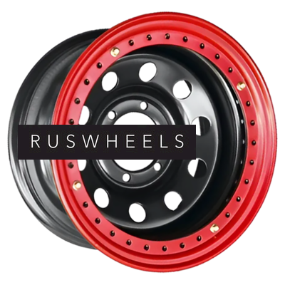 Диски Off-Road Wheels 8x16/6x139,7 ET-19 D110 Тойота Ниссан с бедлоком (красный) Черный
